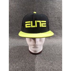 Nike True Elite Snapback Flat Bill Embroidered Cap Black Yellow One Size